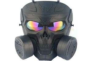 JOYASUS Máscara de painball, máscara táctica de máscara de Gas Falso de Cara Completa, máscara CS de Esqueleto, con turbofan Doble, para el Juego de rol de la máscara de Guerra de Halloween