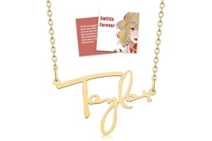 QianSiLi TS Necklace For Swiftie, Tay Erass Tour Merchandise, Fan Gifts For Teen Girls Music Lover, Golden Singer Song Letter Pendant Necklace, Adjustable Size 47+5 cm