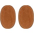 ZUPAYIPA 2Pcs Sew-On Fabric Oval Elbow Knee Patches Sweater Trousers Repair Patches Craft Supply Sewing Appliques (Suede Fabric，Camel)