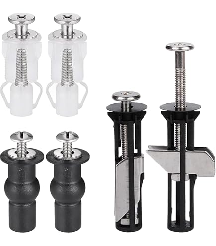 Lot De 2 Boulons Universels Pour Abattant De Toilette - Installation Facile - Métal Et Caoutchouc