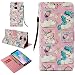 Produktbild Flip Handy Schutzhülle für Sony Xperia XA2 Plus, Stoßfest Weich PU Leder Damen Herren Karten Magnet Stand Halter 3D Farbdruck Brieftasche Klappetui (Einhorn)