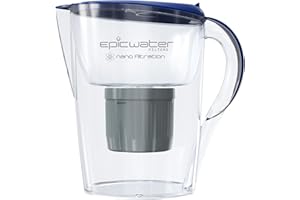 EPIC WATER FILTERS Epic Nano Water Filter Pitcher | Navy | 3.5L | BPA-Free | Nanofiltration Removes Fluoride, Bacteria, Virus, Giardia, Cryptosporidium, E-Coli, Lead, Chromium 6, PFOS, PFOA, Heavy Metals, Pesticides …