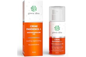 Green idea - PANTHENOL CREME + 11% | Après-soleil visage |11% dexpanthénol B5 | Aloe Vera, Calendula et Huile d'Avocat | Eczéma et Creme cicatrice 50 ml (1)