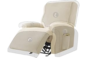 FORCHEER Stretchhusse für Relaxsessel Komplett TEIDE, 1 Sitzer - 70 a 100Cm. Farbe Elfenbein