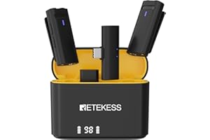 Retekess TG103 Mikrofon krawatowy, redukcja szumów AI, wyciszenie/pogłos, mikrofon do nagrywania wideo