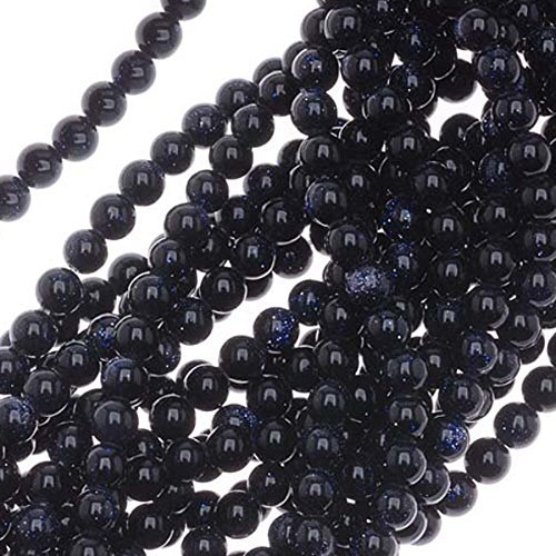 Forever Yung 4mm Dark Midnight Blue Goldstone Round Beads / 15 Inch Strand