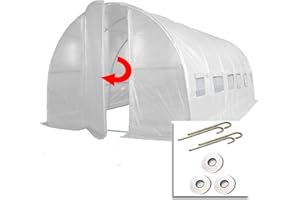CROCODILE TRADING 6m x 3m Polytunnel + Ground Anchor Kit "Strongest In It's Class". Fully Galvanised Structure | More Internal Bracing than all others. Metal Hinged Door | Groundbar Kit. (6m x 3m + Ground Anchor Kit)