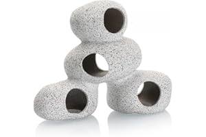 BEGONDIS Aquarium Rock Cave Hideaway for Fish and Aquatic Pets, Breeding Shelter Decoration, Ceramic Fish Tank Ornaments, Decor Stone for Betta (Style-5)