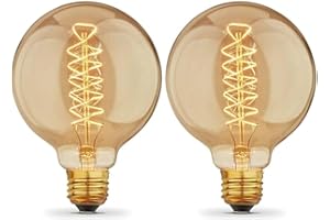 ktjes Edison Light Bulb E27 40W Dimmable Filament Light Bulbs, Vintage Retro ES Screw Edison Bulb Old Fashioned Globe Bulb Decorative Light Bulb Incandescent Bulb, Pack of 2