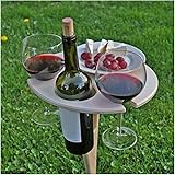 KPILP Oktoberfest Weinhalter Holztisch im Freien Bier und Wein Tisch Runde tragbare Wein Tisch Tragbarer Massivholz-Weinglash