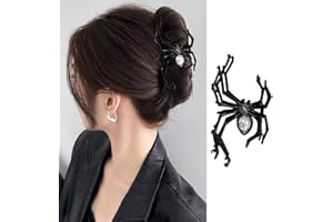 QIZHIQIAMY Spinne Haarspange Halloween Spinnen Haarklammer Gothic Metall Spinne Haarspangen für Halloween Haarschmuck, Punk- und Y2K-Stil Hair Accessories (Schwarz)