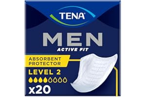 TENA 750776 HOMBRES Nivel 2 Incontinencia Almohadilla, Paquete de 20