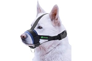 ILEPARK Muselière Souple Réglable pour Chiens Nylon, Museliere Anti Aboiement Anti-Morsure, Moyens et museliere Petit Chiens (XL,Bleu)