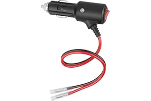 Dongge Wtyczka do zapalniczki samochodowej z przedłużaczem 12-24 V, uniwersalna wtyczka z kablem 14 AWG, 30 cm, 20 A, do podłączenia prądu stałego w samochodach, łodziach itp.