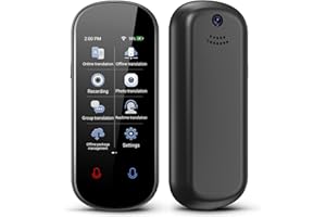 Adelagnes Sprachübersetzer Gerät Übersetzer,Zwei-Wege-Smart Sprach Fotoübersetzung,Übersetzungsgerät mit Sprachausgabe,Online/Offline Sofort Sprachübersetzer für Unternehmen,Lernen und Reisen