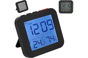 ZONKSTEE Bathroom Clock, Digital Shower Clock with Large LED Clear Display, Digital Shower Clock Monitors Temperature in C/F Temperature, and Indoor Relative Humidity Waterproof Clock for Shower Cooking