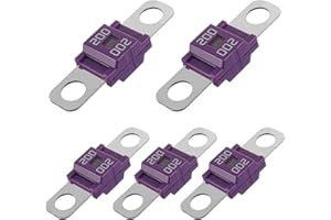 BOJACK Fusible Midi à courant élévé Bolt-on Fusible 200A Amp Violet pour voitures, camions, véhicules de construction, bus, caravanes (lot de 5 200A)