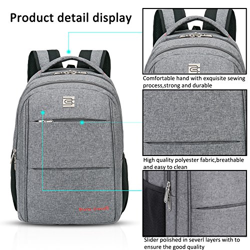 FANDARE 12-15.6 Zoll Laptoprucksäcke Geschäft Notebook Rucksack Herren Damen Fahrradrucksäcke Trekkingrucksäcke Wanderrucksäcke Schulrucksack Daypack Reisen Studenten Wasserdicht Polyester - 7