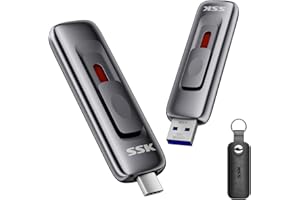 SSK 128GB Portable SSD External Drive, up to 560 MB/s read, with Sliding Dual-Drive Type-c +A，USB3.2 Gen2 Solid StateDrive for iphone 15/16/17 、Android 、Windows 、TV