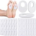 WILLBOND 60 Pcs Callus Pads Soft Felt Callus Oval Shape Corn Pads for Bottom of Foot Adhesive Foot Corn Cushion for Men and Women Feet Toes Heel Pain Relief, White