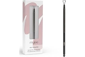Mylee Raschietto per gel, professionale, elegante, nero opaco, in acciaio inox, antiscivolo, di qualità professionale, per una rimozione rapida e semplice dello smalto gel