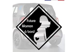 Sticker bébé à bord pour voiture Future Maman à bord 15 cm Noir - Anakiss