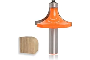 Sinoprotools Round Over Router Bit 1/2 Inch Shank, 3/4-inch Radius, Carbide Tipped, Round Over Edging Router Bit, Corner Rounding Edge-Forming, Roundover Beading Router Bit, for Woodworking