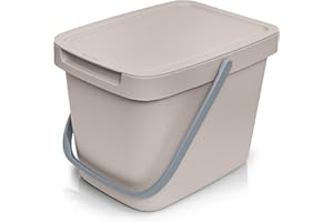 YourCasa® Pattumiera biologica da cucina – 6 l secchio per compost da cucina per tutti i giorni, contenitore per rifiuti biologici – con coperchio e gancio a parete – Pattumiera biologica piccola –