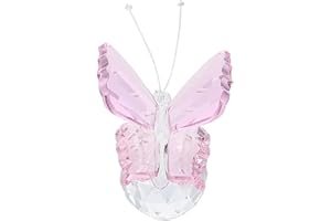 Artibetter - Decorazione a forma di farfalla volante, in vetro, con farfalla, da collezione, con sfera di cristallo e prisma, per decorare la casa, colore: Rosa