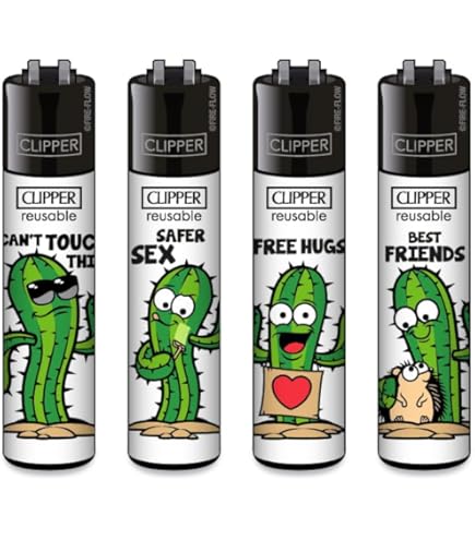 Lot De 4 Briquets Clipper Rechargeables – Collection Amazing Landscapes – Grand Modèle, Design Décoration