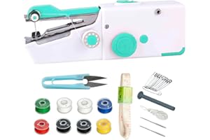 MAGIC SELECT Tragbare Nähmaschine, 505 A, Mini-Handnähmaschine mit Schnellstich, geeignet für Kleidung, Stoffe, Vorhänge, Bastelarbeiten mit Kabel oder AA-Batterien (nicht im Lieferumfang enthalten).