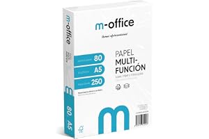 M-Office A5-Pack 80 Gr Multifunktionspapper - 250 Ark för Bläckstråle- och Laserskrivare, 148 x 210 mm - Perfekt för Kontoret