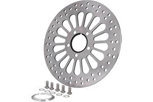 JFG RACING 11,5" Disco Freno Posteriore Moto,Dischi Freno in Acciaio Legato per Modelli Touring Softail Sportster e Dyna 1984-2013 (esclusi modelli Touring 2008-2013)