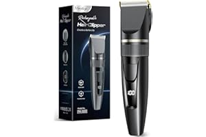MEOLIGR Hair Clippers Men,Professional Hair Trimmer Shaver with LCD Display,Cordless Beard Trimmer Barber Clippers with Ceramic Titanium Blade & Long-Lasting Battery for Men's Haircuts
