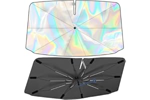 Parasol para coche, 140 x 80 cm, con mango de protección contra arañazos de 360°, protección UV, parasol para parabrisas de coche, para la mayoría de los coches SUV