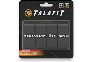 TALAFIT Pack 4 Grips Padel - SURGRIP Padel- Grip Tennis - Grips Raquette Padel - PERCAGES- Accessoires Padel - Maximum Grip