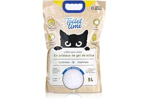 Animal House Toilet Time - Litière en Cristaux de Silicium pour Chats - Antistatique et sûre - sans poussière - Ultra absorbante - Retient Les odeurs (Neutre, 5L)