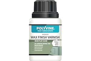 Polyvine Wax Finish Varnish Dead Flat – Quick Dry, Water Resistant Clear Varnish Wax - Quick Dry, Long Lasting Protection, Heat &Stain Resistant for Interior Wood, MDF, Furniture, Emulsion&More, 100ml