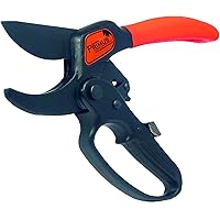 Garten Primus Gartenschere, Rosenschere, Rebschere, Astschere, Ratschenschere, schwarz/orange, 25 x 7,9 x 2,1 cm, 01010