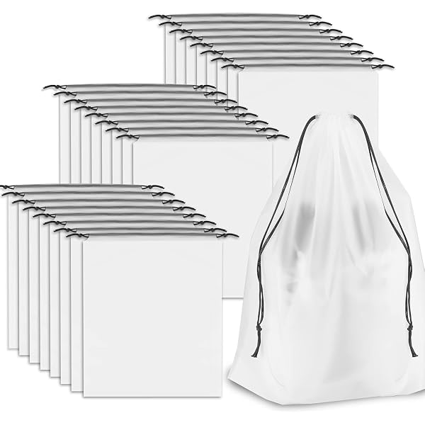 30 Sacs à Chaussures Transparents Avec Cordon - 32x48 Cm - Imperméables Et Anti-poussière - Pour Voyage Et Rangement