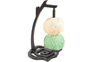 Joyeee Porta filati in legno, per gli appassionati di lavoro a maglia e uncinetto, per riporre i filati all'uncinetto, impedisce ai grovigli di filo, regalo per gli amanti del lavoro a maglia, nero