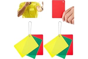 PSYQTSUARY 2 Set Fußball schiedsrichter karten, Grün gelbe rote karte fußball, Schiedsrichter-Strafkarten Disziplinarkarten Schiedsrichterkarten, Fußball-Warn- und Auswurfkarten Tool