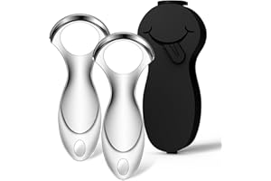 RONAVO Tongue Scraper Tongue Cleaner (2024) Tongue Scraper for Adults Portable Storage Tongue Coating Removal Bad Breath Care Metal Tongue Scraper with Black Carrying Case