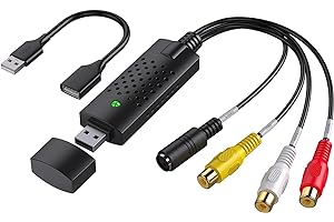 VIXLW Video Capture Card, USB Video Capture Device,RCA to USB Audio Video Converter,VHS Mini DV VCR Hi8 DVD to Digital Converter for PC TV Tape Player Camcorder,Support PAL/NTSC,MAC Windows Vista Compatible