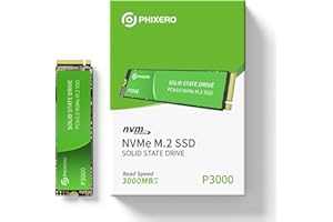 ‎PHIXERO PHIXERO P3000 1TB NVMe M.2 SSD, PCIe 3.0, 3000 MB/s Lesen, Interne SSD für Gaming und Alltagsanwendungen