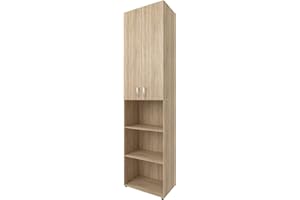 ‎MÖBELANDO möbelando Kombi Schrank Ordnerschrank Büroschrank Beistellschrank Regal Trio 33" Sonoma/Eiche
