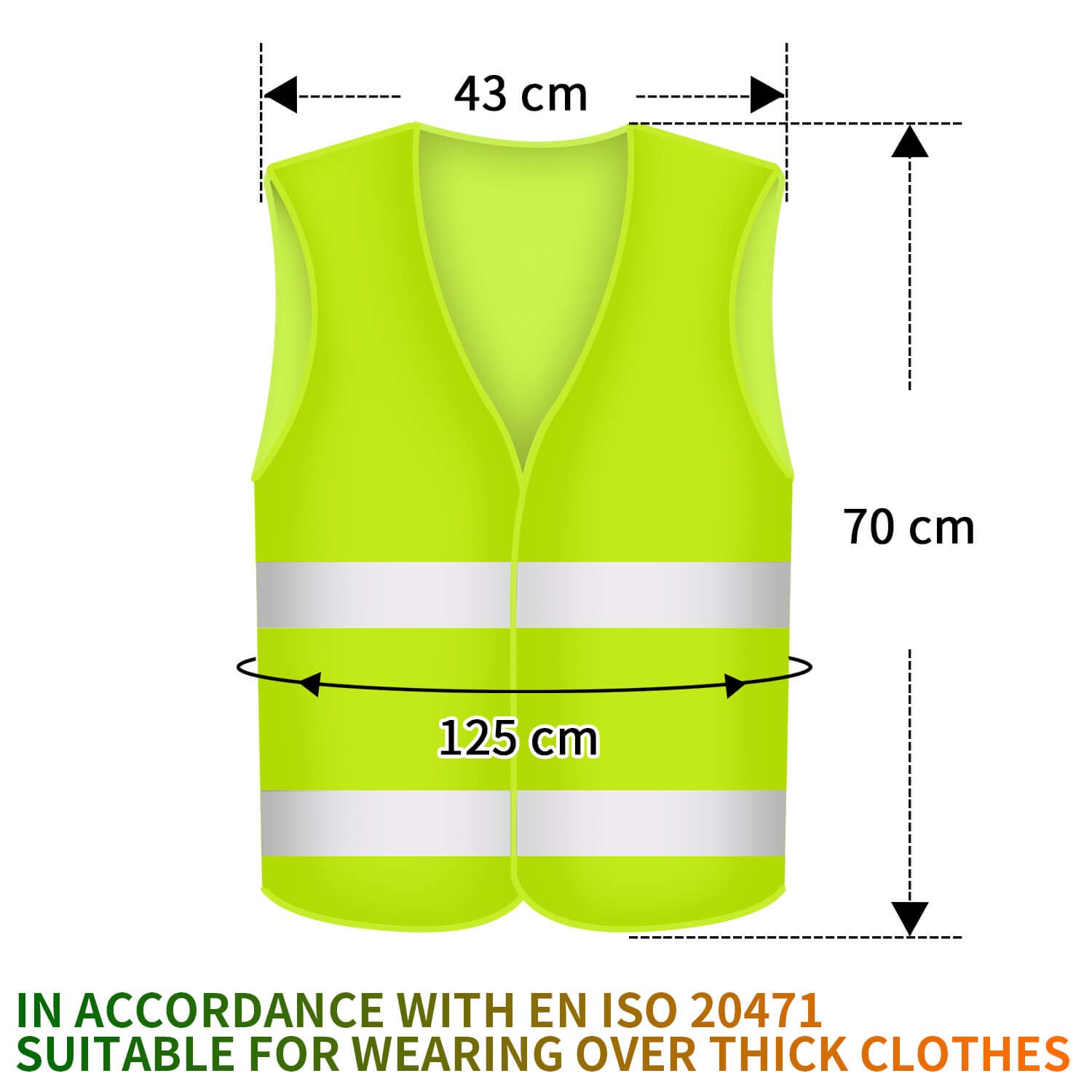 Fesoar-High-Visibility-Vest-Reflective-Safety-Vest-Breakdown-Aid-Ensuring-the-Safety-of-Drivers-Drivers-and-Workers-with-High-Risk-Washable-Polyester-Neon-Yellow-Pack-of-4-125-cm