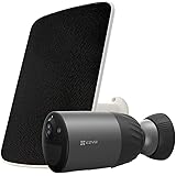EZVIZ BC1C avec Panneau Solaire C Caméra Surveillance WiFi Extérieure sans Fil 1080P sur Batterie 7800mAh, Détection de Perso