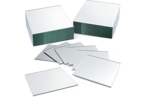 BRIGHT CREATIONS 50 Pack Square Glass Mirror Tiles, 10.1 cm Panels for Crafts, Centerpieces, DIY Home Decor