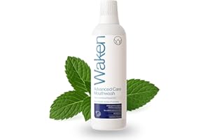 Waken Advanced Care Mouthwash, Alcohol Free with Natural Mint Extracts, 6-in-1 Protection, Vegan, Fluoride Mouthwash for Clean Teeth, Fresh Breath & Oral Care, 500ml